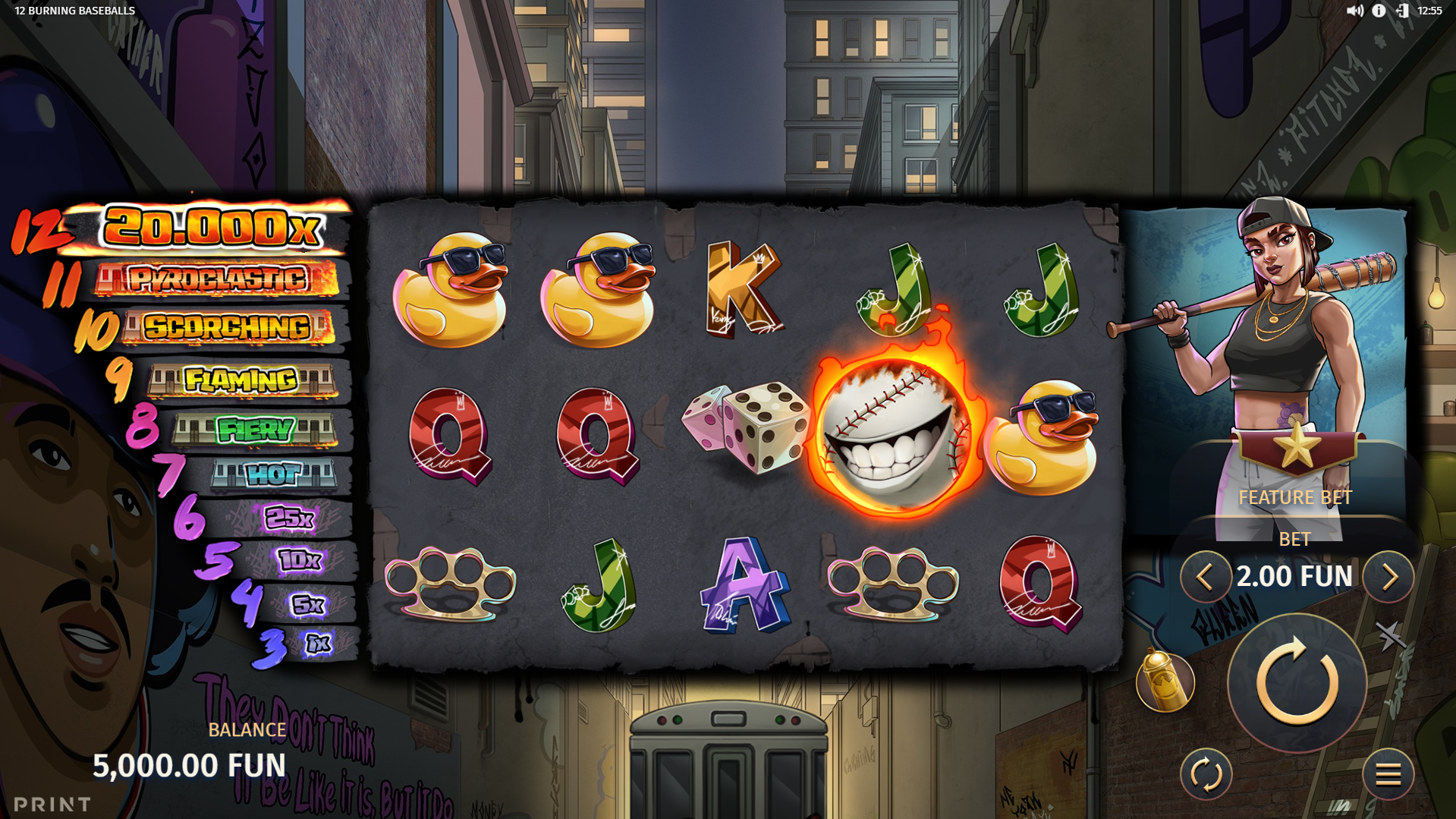 12 Fastballs on Fire.